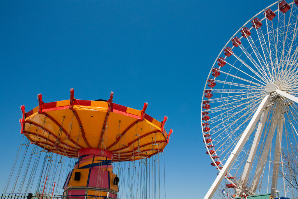 Ferris wheel and merry-go