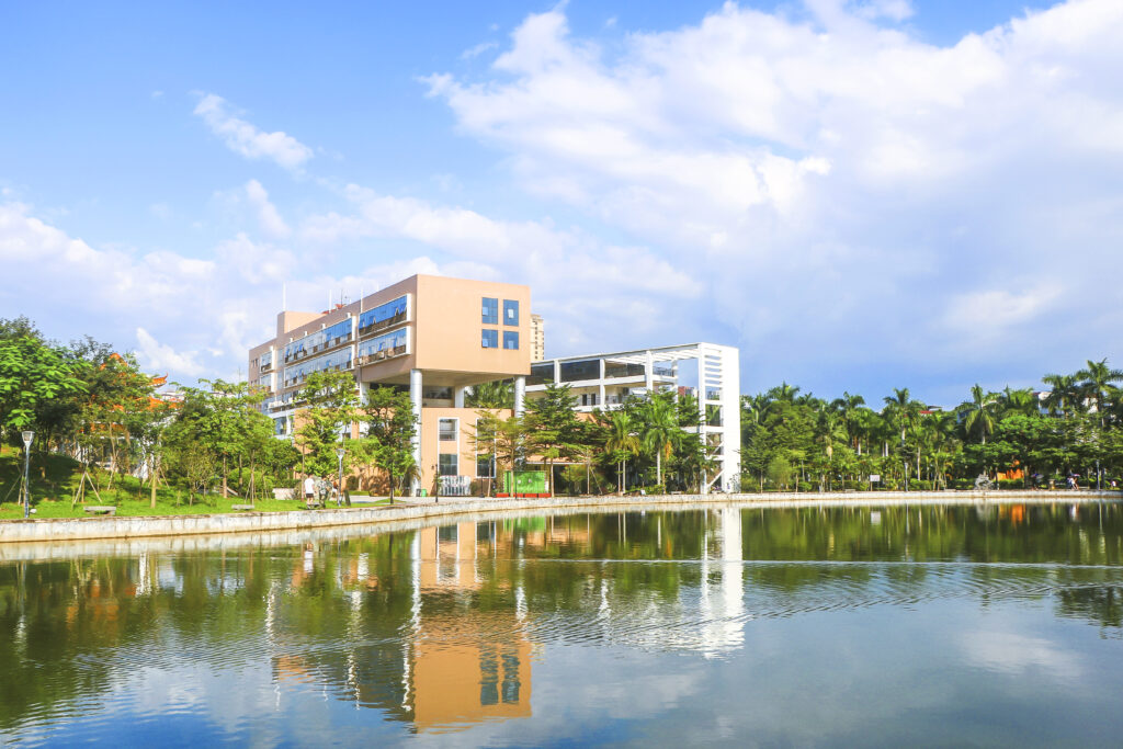 School with a lake